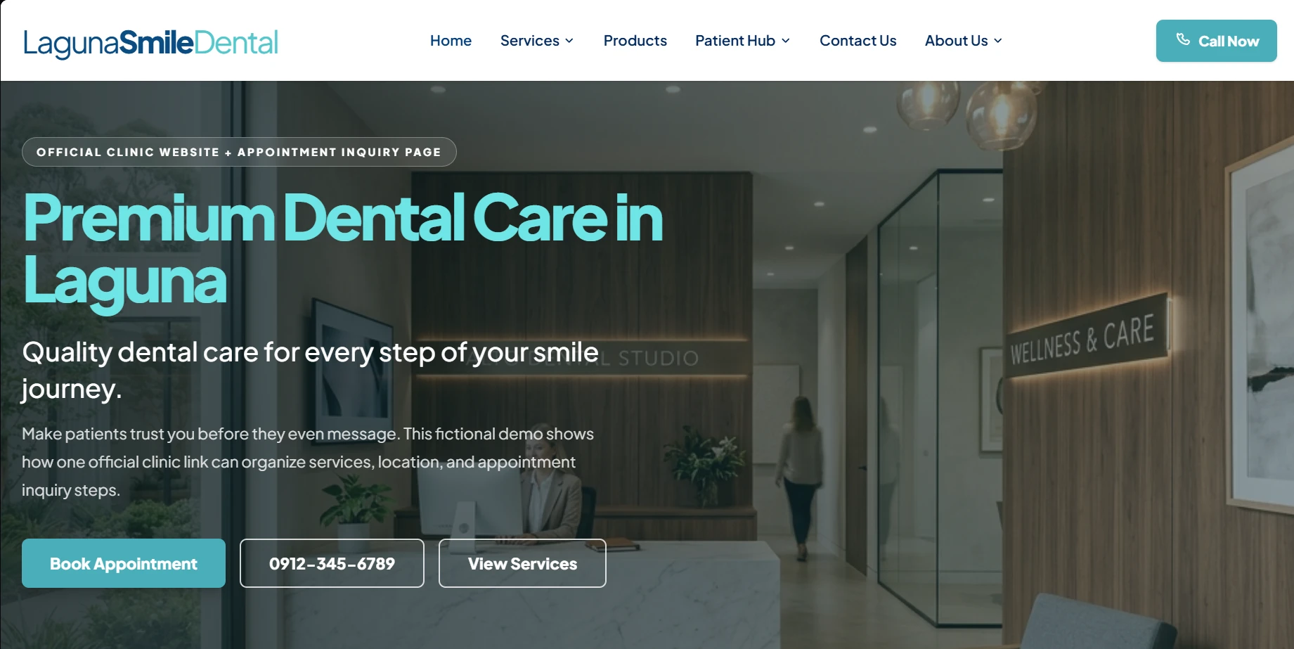 Laguna Smiles premium dental website concept